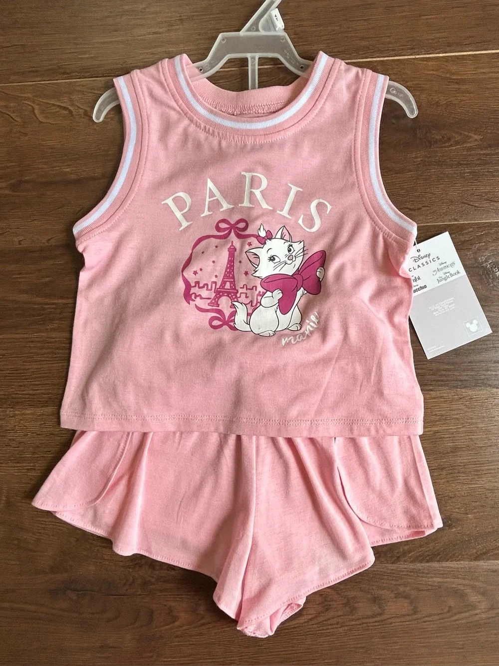 Disney Classics The Aristocats Marie Two Piece Top and Shorts Set 4T Pink Paris